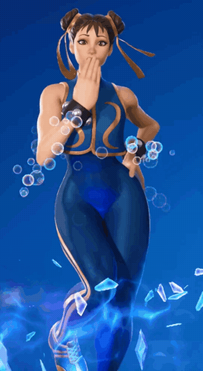 Woman In Blue Outfit With Circle Around Head GIF