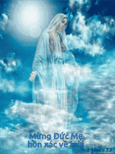 Woman In Blue Robe Ming Duc Me Hon Xác Ve Troi GIF