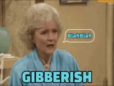 Woman In Blue Robe Saying Gibberish GIF