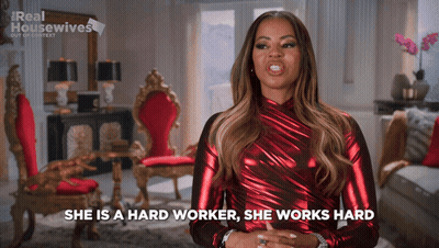Woman In Blue Sequined Dress Saying Just Sayin GIF