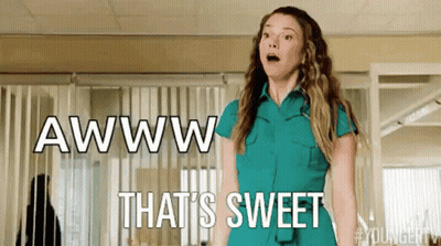 Woman In Blue Shirt At Window Saying Awwww That's Sweet GIF