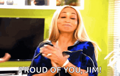 Woman In Blue Shirt Clapping Saying Proud Of You Jim GIF