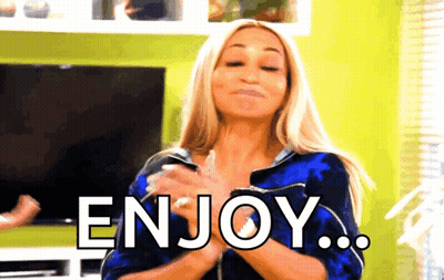Woman In Blue Shirt Clapping With Enjoy GIF