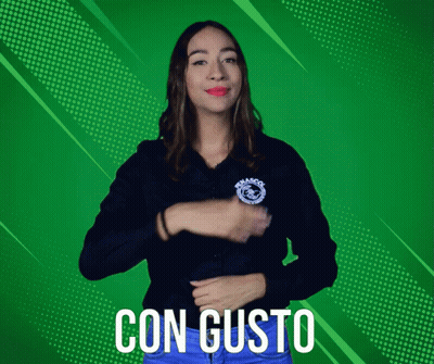 Woman In Blue Shirt Con Gusto GIF