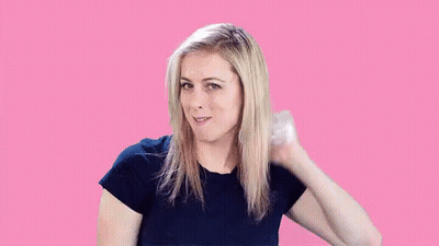 Woman In Blue Shirt Hair Blowing Wind GIF