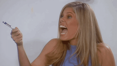 Woman In Blue Shirt Holding Blue Marker GIF