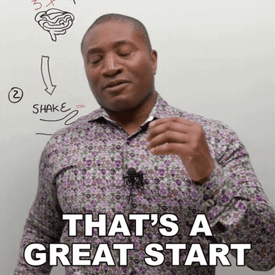 Woman In Blue Shirt Holding Marker Saying That's One Way To Do It GIF