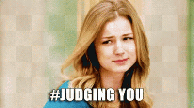 Woman In Blue Shirt Judging You GIF