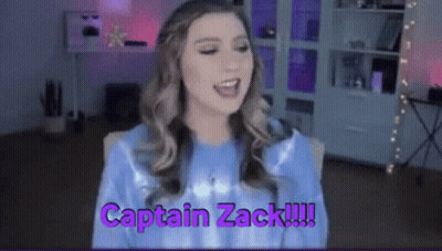 Woman In Blue Shirt Saying Captain Zack GIF
