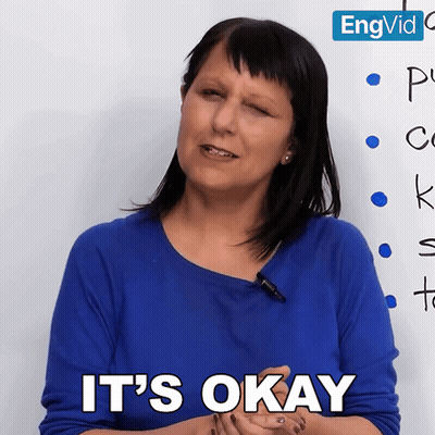 Woman In Blue Shirt Saying It's Okay GIF