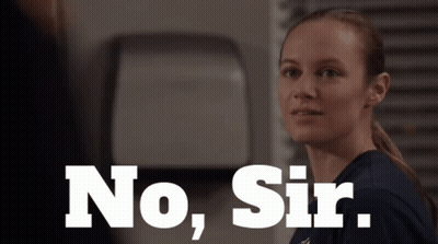 Woman In Blue Shirt Saying No Sir GIF