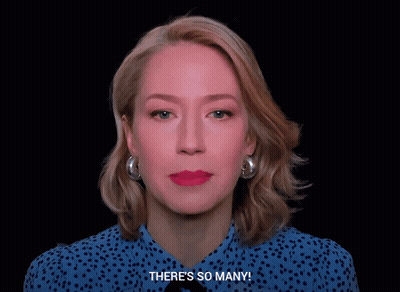 Woman In Blue Shirt Saying So Many GIF