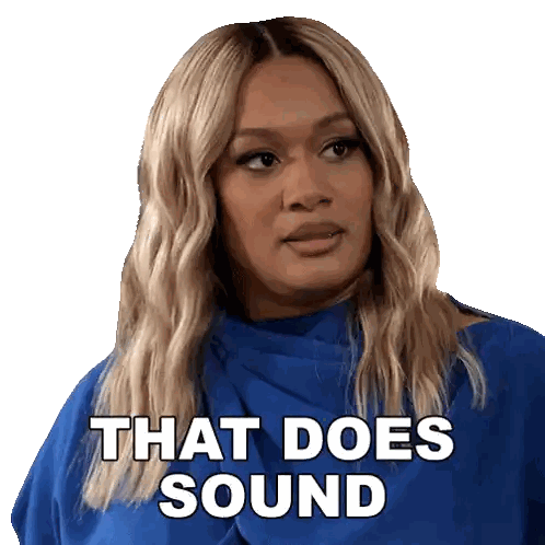 Woman In Blue Shirt Saying That Does Sound Sticker