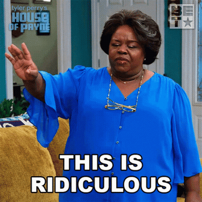 Woman In Blue Shirt Saying This Is Ridiculous GIF