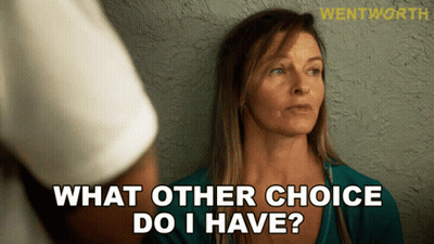 Woman In Blue Shirt Saying What Other Choice Do I Have GIF