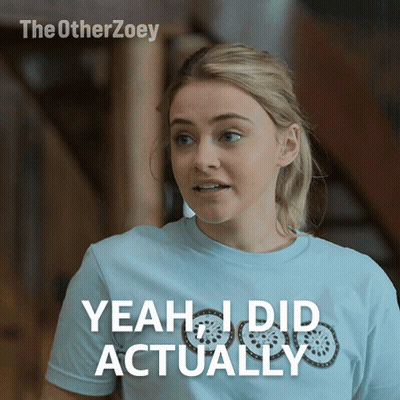 Woman In Blue Shirt Saying Yeah I Did Actually GIF