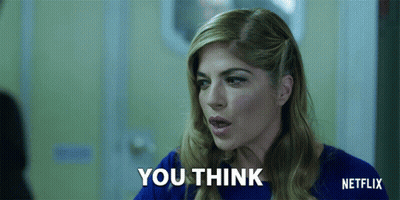 Woman In Blue Shirt Saying You Think GIF