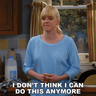 Woman In Blue Shirt Says I Don't Think I Can Do This Anymore GIF