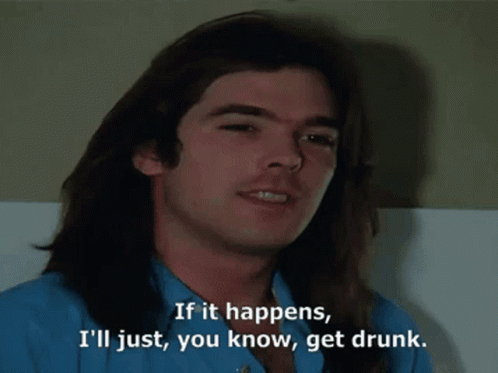 Woman In Blue Shirt Says If It Happens I'll Just You Know Get Drunk GIF
