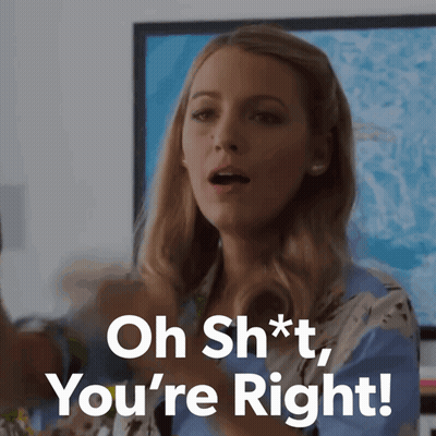 Woman In Blue Shirt Says Oh Sh*t You're Right GIF