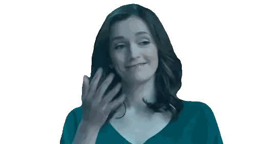 Woman In Blue Shirt Smiling On Phone Sticker