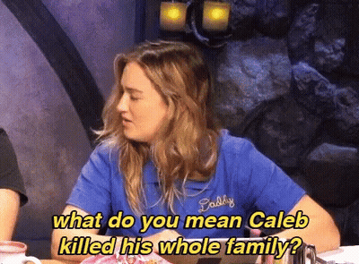 Woman In Blue Shirt Talking About Caleb Killed His Whole Family GIF