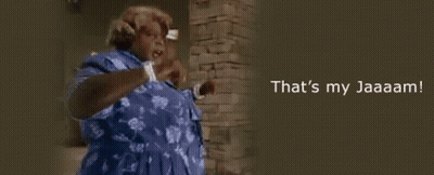 Woman In Blue Shirt That's My Jaaaam GIF