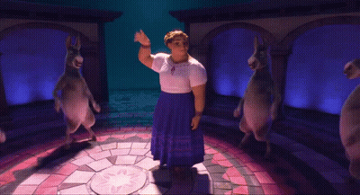 Woman In Blue Skirt Dancing In Circle GIF