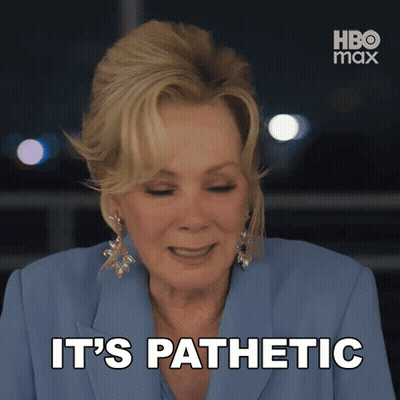 Woman In Blue Suit Saying It's Pathetic GIF