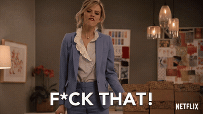 Woman In Blue Suit Says F Ck That Netflix GIF
