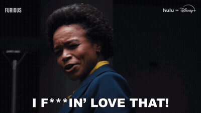 Woman In Blue Suit Says I F**in Love That GIF