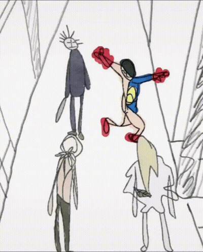 Woman In Blue Superhero Costume GIF
