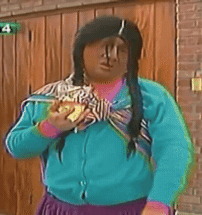Woman In Blue Sweater And Purple Skirt Says Con Todo Respeto Manitoba GIF