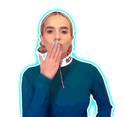 Woman In Blue Sweater RCX Sticker