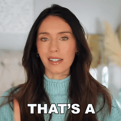 Woman In Blue Sweater Saying That's A GIF