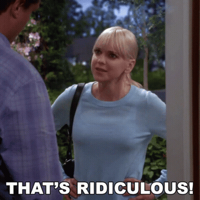 Woman In Blue Sweater Talking To Man That's Ridiculous GIF
