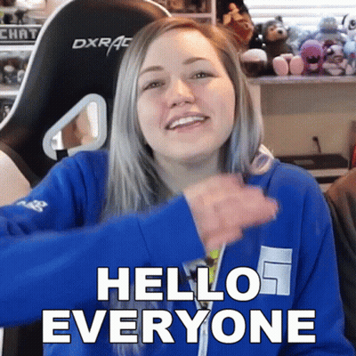 Woman In Blue Sweatshirt Saying Hello Everyone GIF