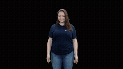 Woman In Blue T-Shirt Saying Freedom GIF