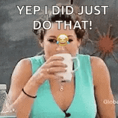 Woman In Blue Tank Top Drinking Coffee GIF