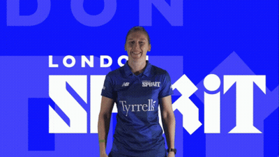 Woman In Blue Tyrrells Shirt GIF