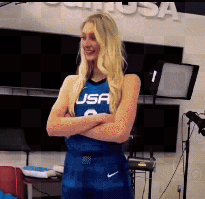 Woman In Blue USA Jersey Number 6 GIF