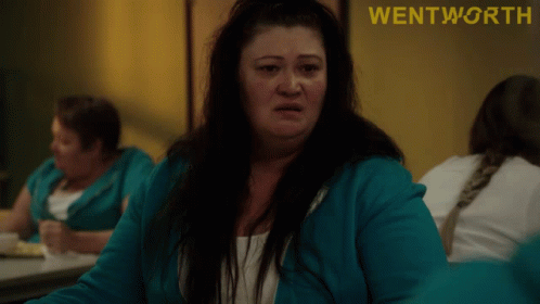 Woman In Blue Wentworth Sweatshirt GIF