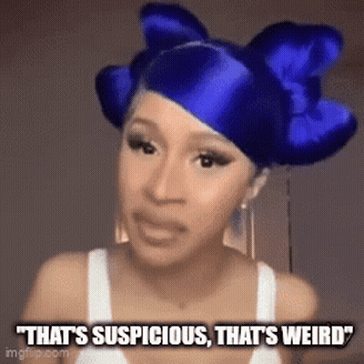 Woman In Blue Wig And White Tank Top GIF