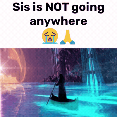 Woman in Boat Saying Sis Is Not Going Anywhere