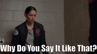 Woman In Bomber Jacket Saying Why Do You Say It Like That GIF