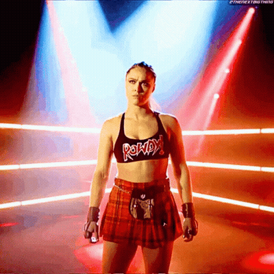 Woman In Boxing Ring Wearing Rowdy Top GIF