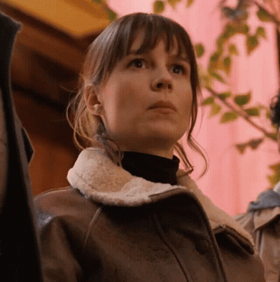 Woman In Brown Leather Jacket GIF