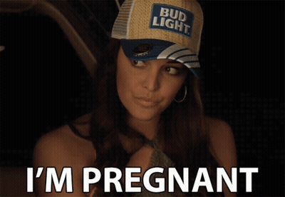 Woman In Bud Light Hat Says She Is Pregnant GIF