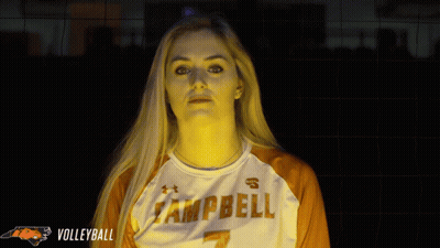 Woman In Campbell Volleyball Jersey GIF