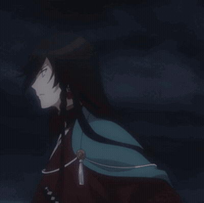 Woman In Cape With Long Black Hair GIF